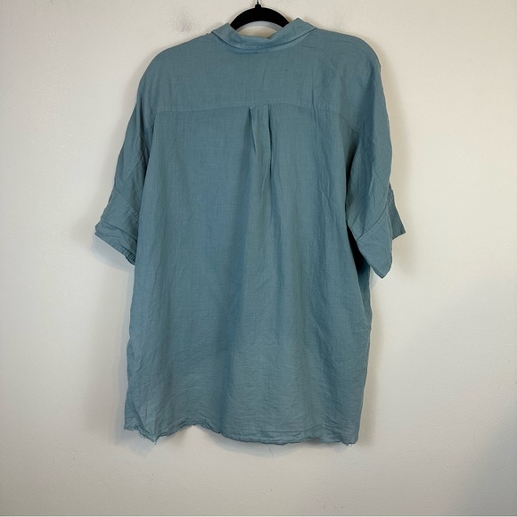 Free People | Dusty Blue Button Front 100% Cotton Bohemian Shirt Size XS - Picture 6 of 6